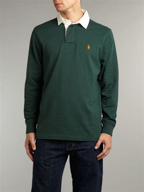 Polo Ralph Lauren Long Sleeved Classic Rugby Top In Green For Men Lyst