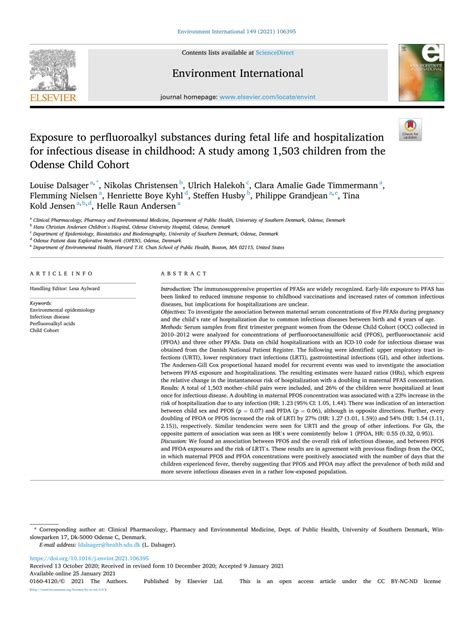 Pdf Exposure To Perfluoroalkyl Substances During Fetal Life And