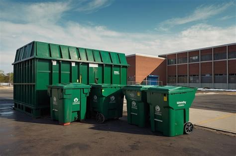 University Waste Management Facility With Sorting Bin Premium Ai