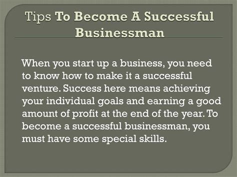 PPT - Tips To Become A Successful Businessman PowerPoint Presentation