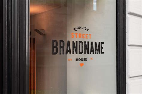 Free Window Sign Mockup Psd