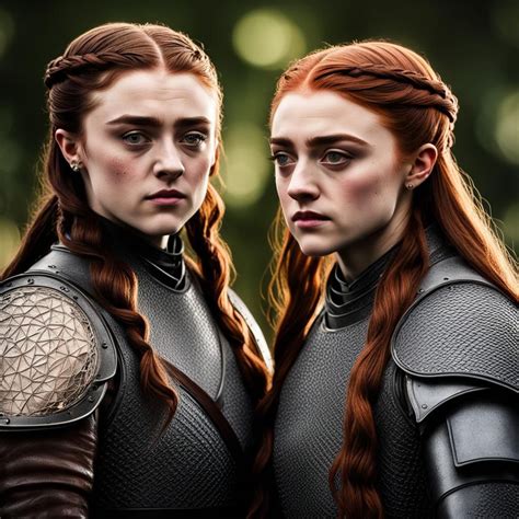 Arya And Sansa Stark Maisie Williams And Sophie Turner 2 Ai