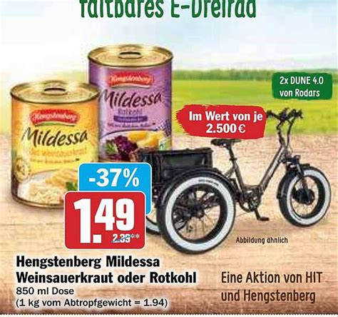 Hengstenberg Mildessa Weinsauerkraut Oder Rotkohl Angebot Bei Hit