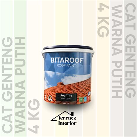 jual cat genteng bital asia bitaroof warna putih  kg shopee indonesia