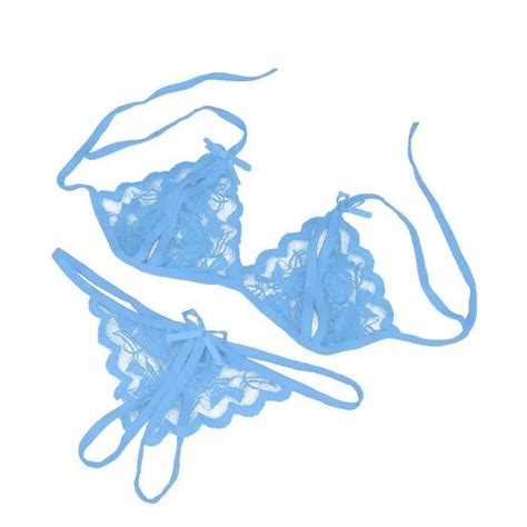 Femmes Lady Lingerie Sexy Dentelle Sous Vêtements Vêtements De Nuit G string Lingerie l847 Bleu
