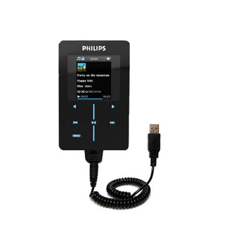 Coiled Power Hot Sync USB Cable Suitable For The Philips GoGear SA Super Slim With Both