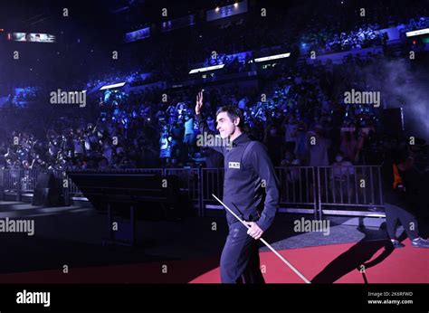 Ronnie OSullivan enters the arena before the Hong Kong Masters 2022