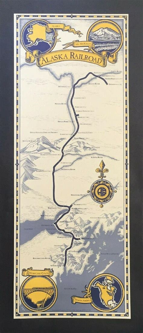 Alaska Railroad Poster Map | #3927290745