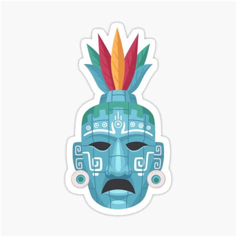 Mayan Mask Sticker By Worldculture Redbubble