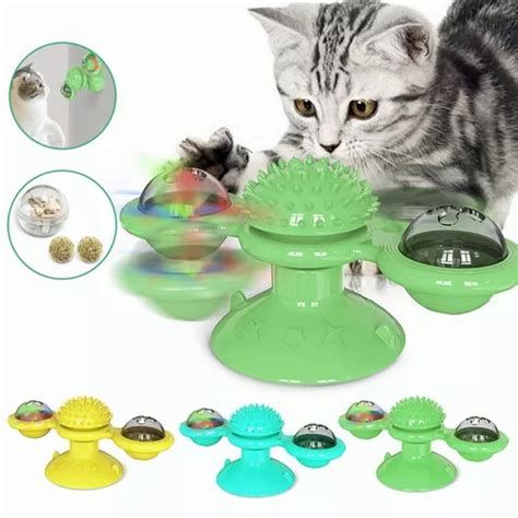 Brinquedo Giratório Interativo P Gato Bolinha Pisca Catnip