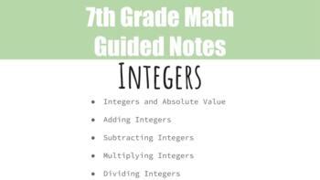 Integer Operations Guided Notes Editable By McKenzie Jaradat TPT