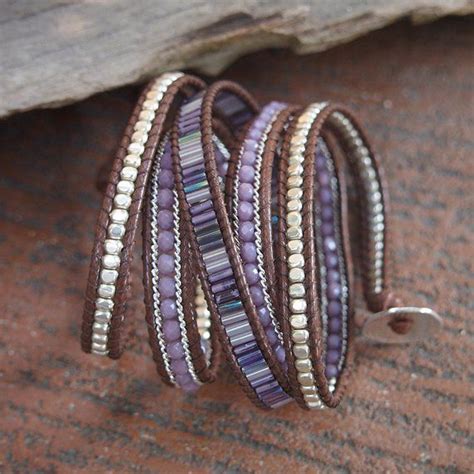 Purple Mix Kralen Wrap Armband • Boho Armband • Kralenwerk Armband