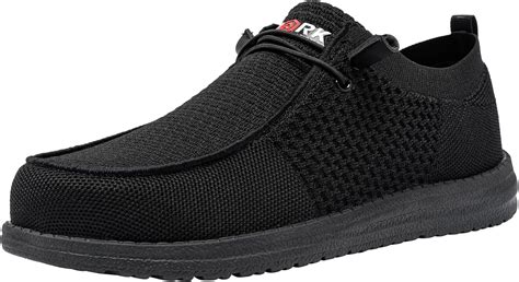 Larnmern Slip On Steel Toe Shoes Men Lightweight Comfortable Walking Sneakers Safety Work Steel