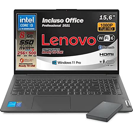 Lenovo Pc Portatile Notebook Pronto All Uso Display Fhd Da Cpu