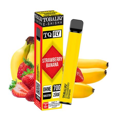 TOBALIQ E Shisha 700 Puffs Ohne Nikotin Strawberry Banana TOBALIQ