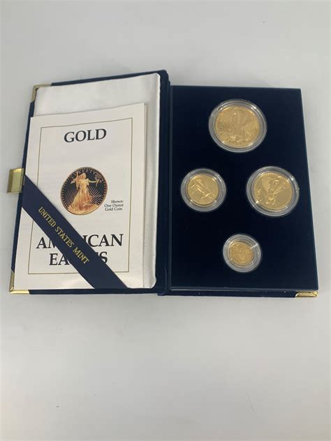 Lot 1990 Us Gold American Eagle Four Coin Proof Set