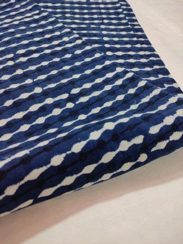 Indigo Blue Dabu Block Print Cotton Fabric Indian Hand Block Printed