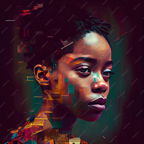 Premium Photo Abstract Portrait Of African American Woman With Glitch