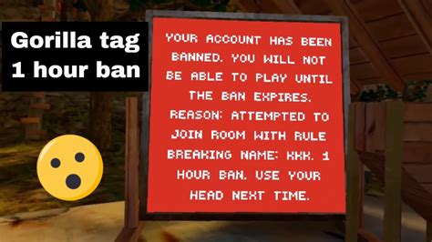 Gorilla Tag 1 Hour Ban Code KKK YouTube