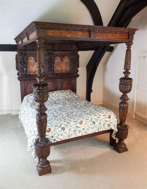 Elizabethan Oak Carved Four Poster Bed Remodel Bedroom Master