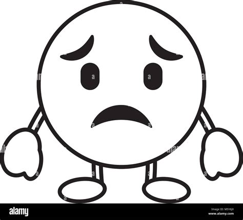 Emoticon cara triste personaje de dibujos animados Imagen Vector de ...