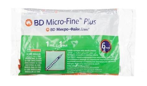 Шприц инсулиновый BD Микро-Файн Плюс® 1мл (U100 31G 0,25х6мм) №10