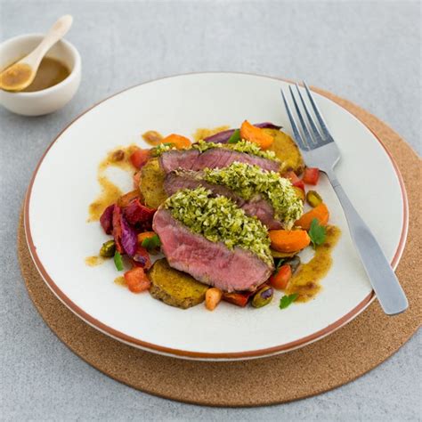 Gremolata Crusted Lamb With Moroccan Kumara And Date Dressing My Food Bag