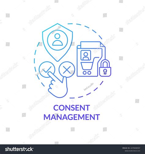 Consent Management Blue Gradient Concept Icon Royalty Free Stock