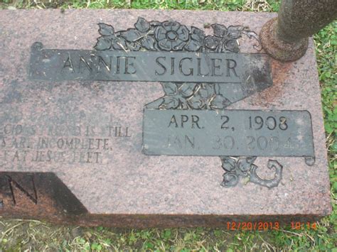 Annie Sigler Walden M Morial Find A Grave