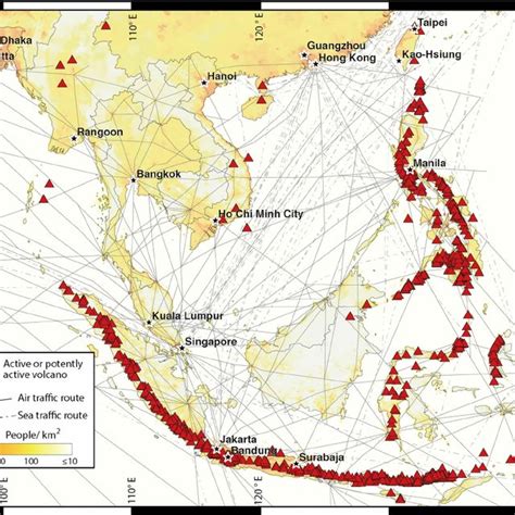 A Map Of Active And Potentially Active Volcanoes Of Southeast Asia Download Scientific Diagram