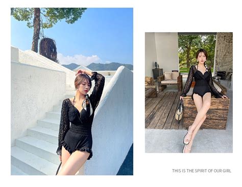 Summer New Bikini Swimsuit Swimwear Korean One Piece Cover Belly Long Sleeved Sunscreen