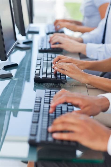 Business People Working On Computers Stock Photo Image