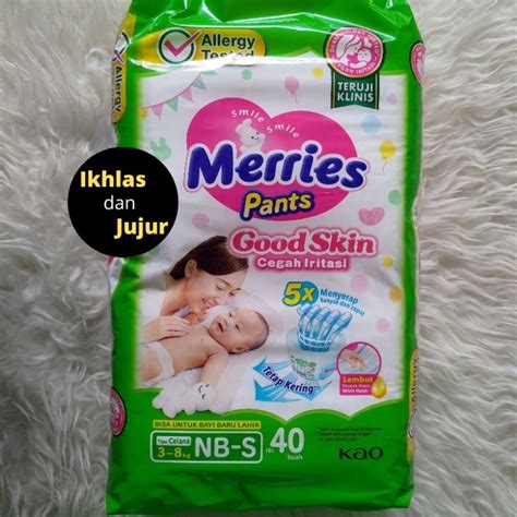 Jual Merries NB S 40 Good Skin Popok Bayi Shopee Indonesia