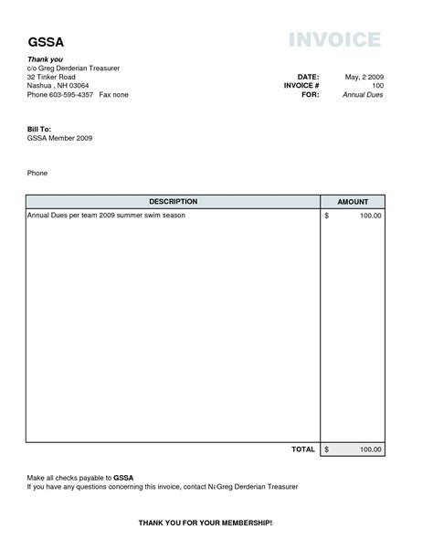 Microsoft word blank invoice template - eejes