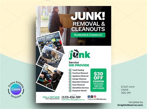 Junk Removal Canva Template Bundle Graphic Reserve