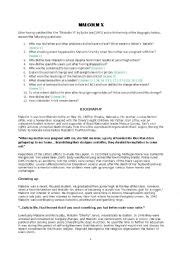 Malcom X ESL Worksheet By Maddalenamosconi