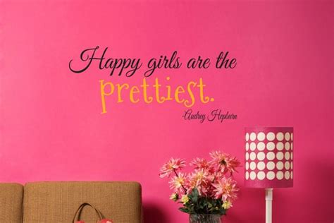 Happy Girls Are The Prettiest Audrey Hepburn Vinyl Wall