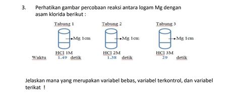 3 Perhatikan gambar percobaan reaksi antara | StudyX