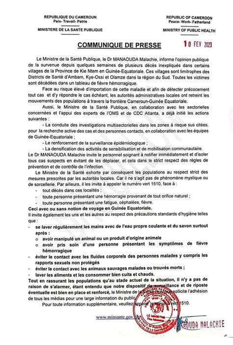 Dr MANAOUDA MALACHIE on Twitter Faisant suite à lalerte reçue de la