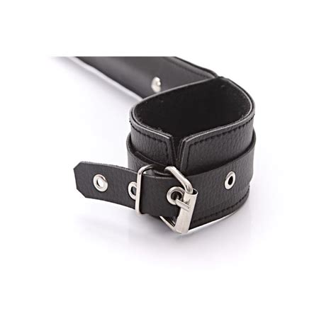 CEPO BARRAL RIGIDO DE TOBILLO SIMPLE ECO CUERO NEGRO Infarta Fetish Fetiche Sex Shop