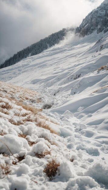 Premium AI Image | Avalanche Remnants in Winter Sports Destinations