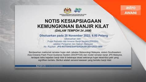 Hujan Lebat Jps Keluar Notis Kemungkinan Banjir Di Enam Negeri