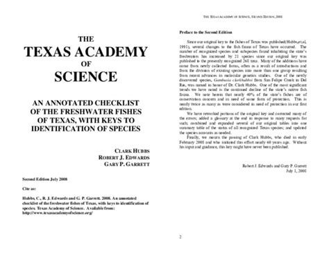 (PDF) An Annotated Checklist of the Freshwater Fishes of Texas, With Keys to Identification of ...