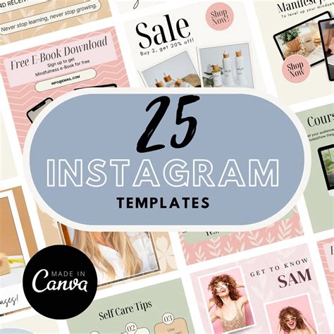 CANVA Template 25 Instagram Templates Social Media Templates - Etsy