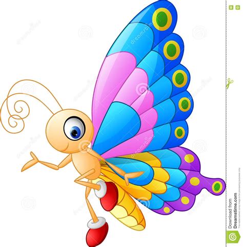 Illustration About Illustration Of Cute Butterfly Cartoon Presenting