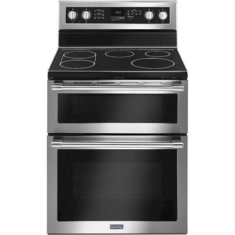 Maytag 67 Cu Ft Self Cleaning Freestanding Fingerprint Resistant Double Oven Electric