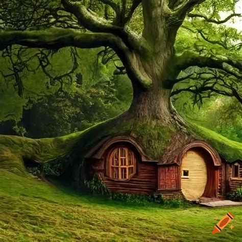 Hobbit House Under An Oak Tree On Craiyon