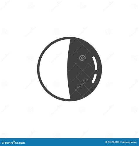 Third Quarter Moon Vector Icon Stock Vector - Illustration of crescent ...