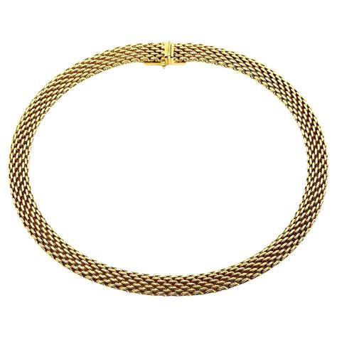 Tiffany And Co K Yellow Gold Paloma Picasso Openwork Choker Necklace