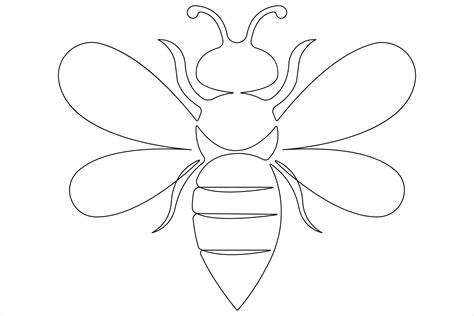 Simple Illustration Of Honey Bee Shape Continuous One Line Art Bee